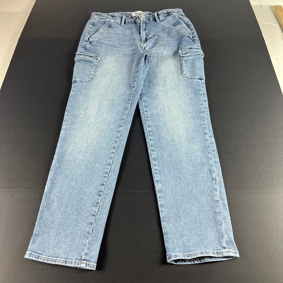 Paige Jean Women 29x27* Drew Cargo Pocket Straight Ankle Light Blue Denim Tag 28 - Picture 1 of 16